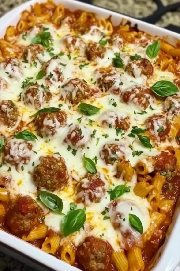 Easy Dump and Bake Meatball Casserole Recipe