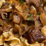 Easy French Onion Beef and Noodles Recipe