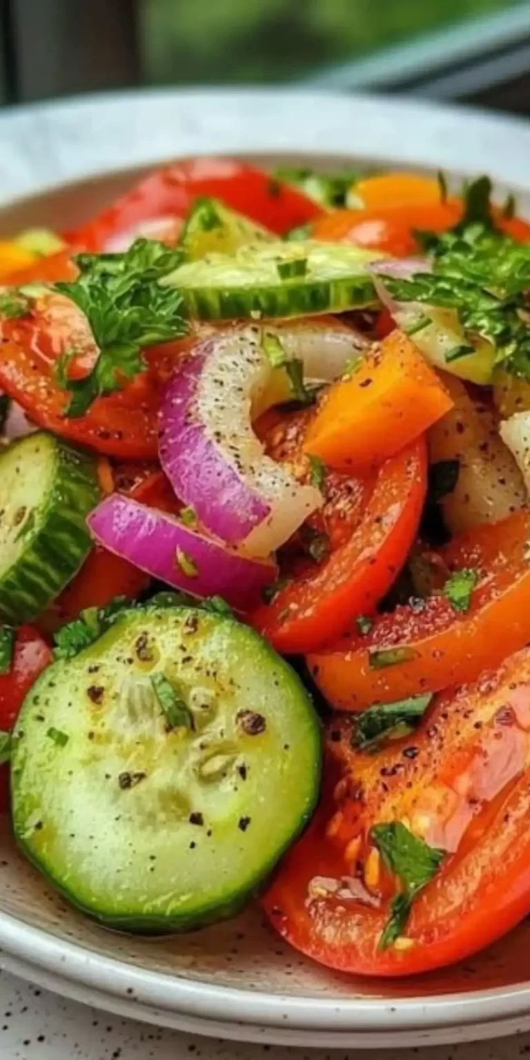 Easy Tomato Cucumber and Onion Salad Recipe