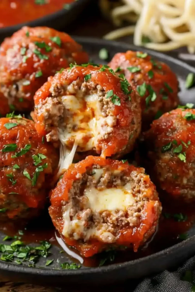 Mozzarella Stuffed Meatballs