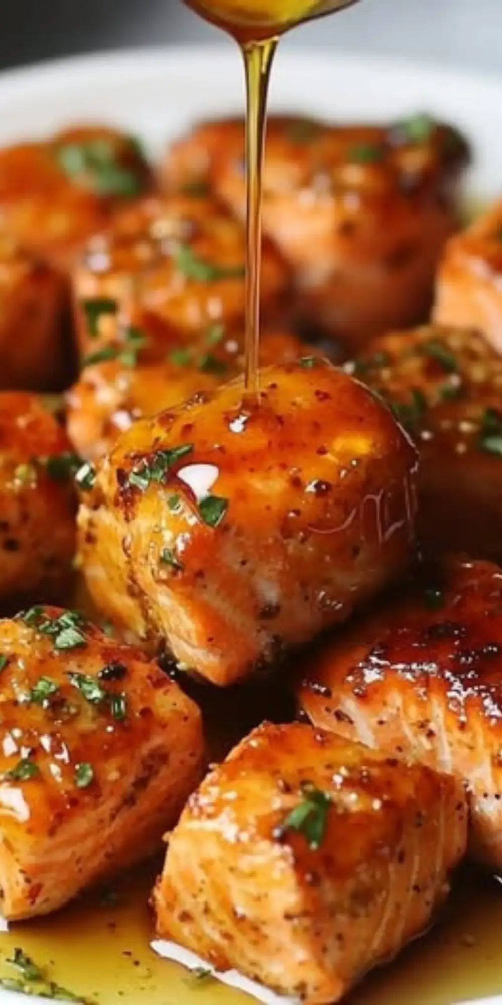 honey glazed salmon bites