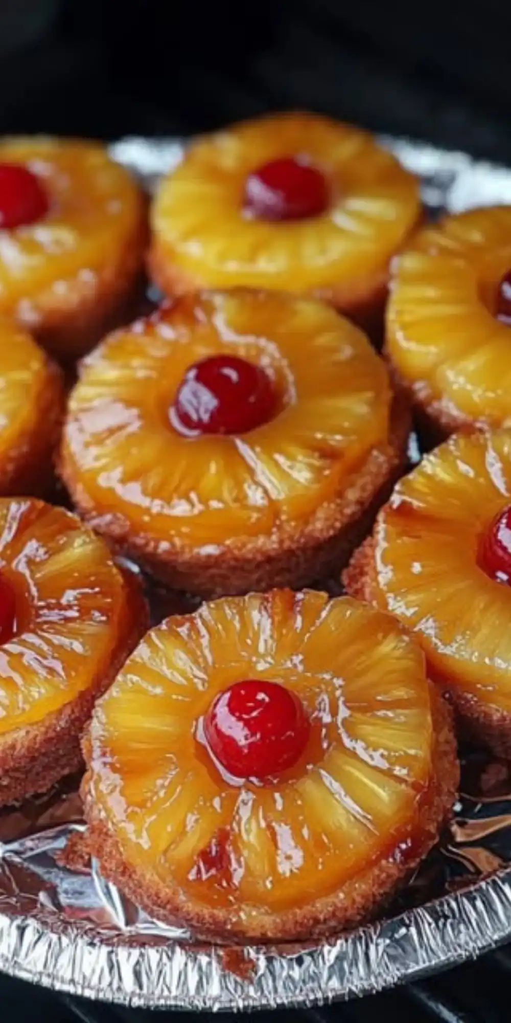 mini pineapple upside down cakes
