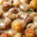 tater tot breakfast casserole with sausage gravy